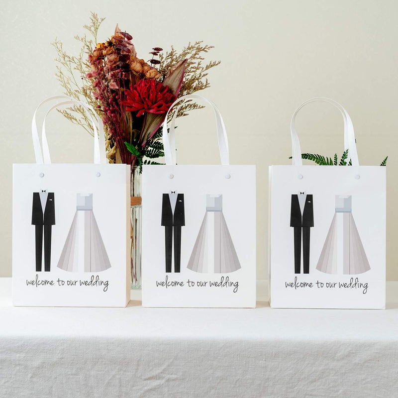 Crisky Welcome to Our Wedding Bags 25 pcs Welcome Wedding Bags for Hotel Guests, 10"X8"X4", Favor Bags - Image 3